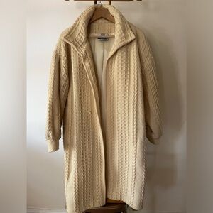 Vintage cream Irish wool sweater coat